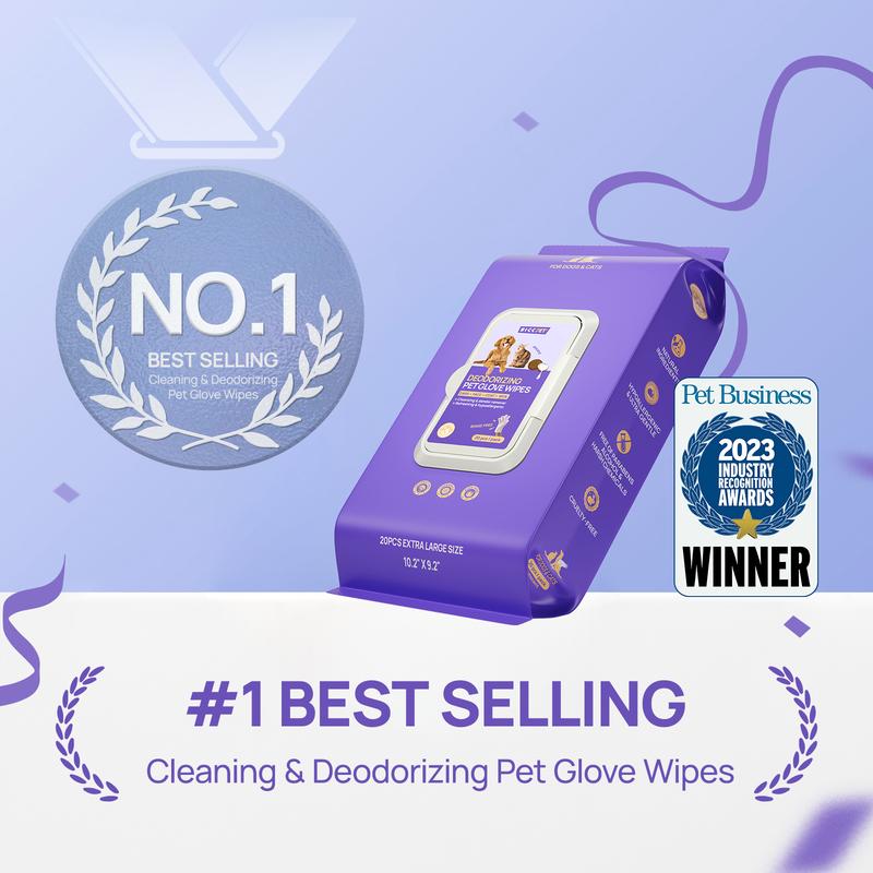 Hypoallergenic Pet Glove Wipes For Dogs & Cats