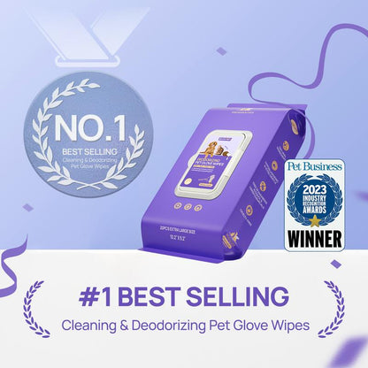 Hypoallergenic Pet Glove Wipes For Dogs & Cats