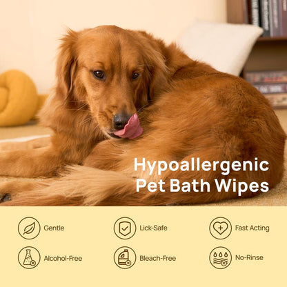 Hypoallergenic Pet Glove Wipes For Dogs & Cats