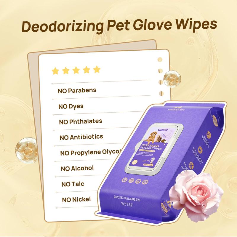 Hypoallergenic Pet Glove Wipes For Dogs & Cats